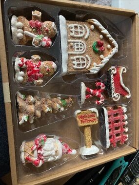 Hobby Lobby Gingerbread Holiday Village Set - Red, White, Green, Brown